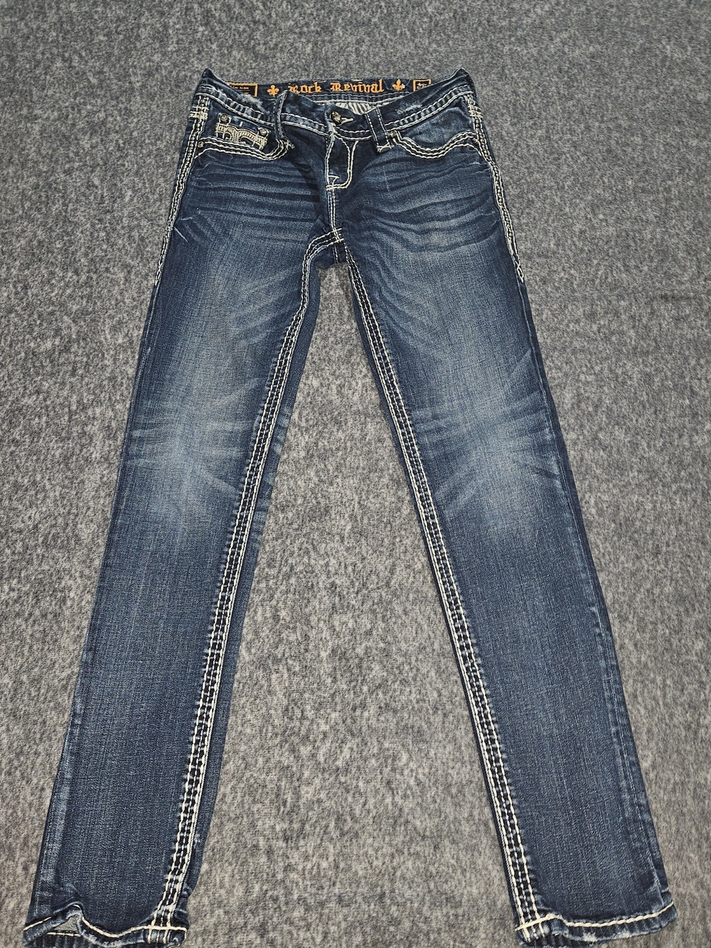 Rock Revival Women’s Dark Blue Slim Straight Jeans
